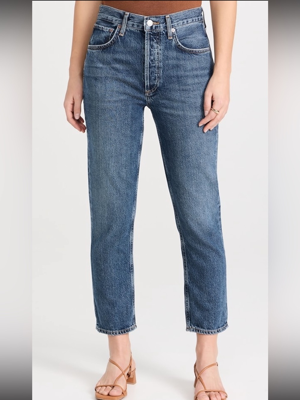 AGOLDE Riley Crop High Rise Straight Jeans Blue Size 26